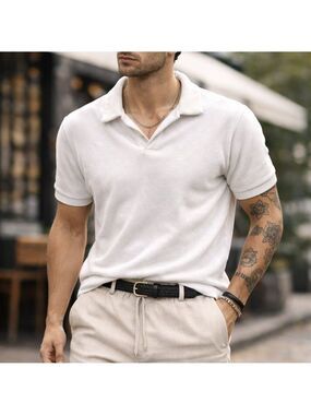 SMOG Mens Velour Slim Fit Polo Shirt    KJ0717B